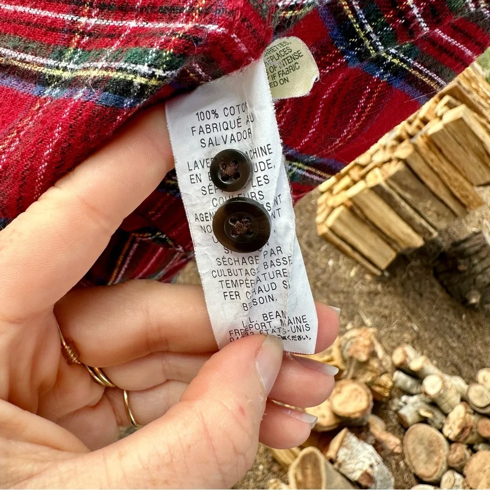 Classic LL Bean Women’s Red Flannel Shirt - XS - Picture 7 of 7